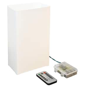 Remote Control Battery Operated LED Luminaria Kit - White (6-Count)