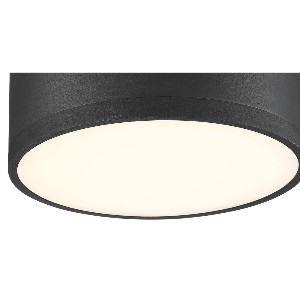 Black Aluminum LED Drum Flush Mount Light