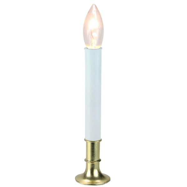 Single Light Window Candles with Sensor-9 "-White and Gold-Set of 4