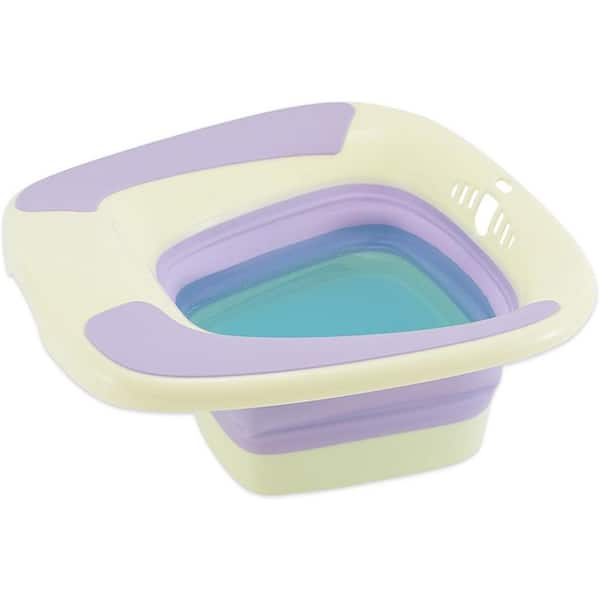 Foldable Sitz Bath for Postpartum Hemorrhoid Care Durable Collapsible Design Fits Most Toilets Purple Basin