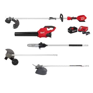 M18 FUEL 18V Lithium-Ion Brushless Cordless Electric String Trimmer/Blower Combo Kit w/Brush, Pole, Edger (5-Tool)