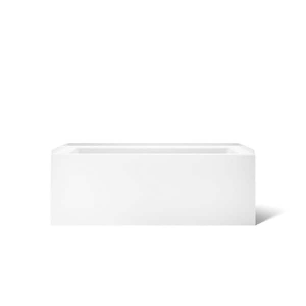 Underscore 60 in. x 30 in. Soaking Bathtub with Left-Hand Drain in White, Integral Flange
