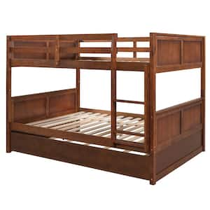 Harper & Bright Designs Espresso Full Over Full Bunk Bed with Twin ...