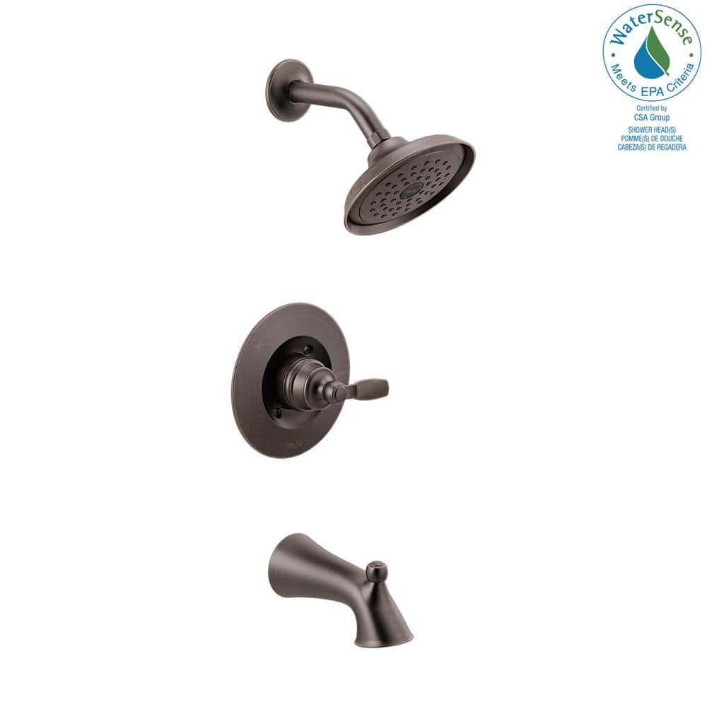 Contemporary Venetian Bronze Rain Showerhead with Pressure-Balancing Valve