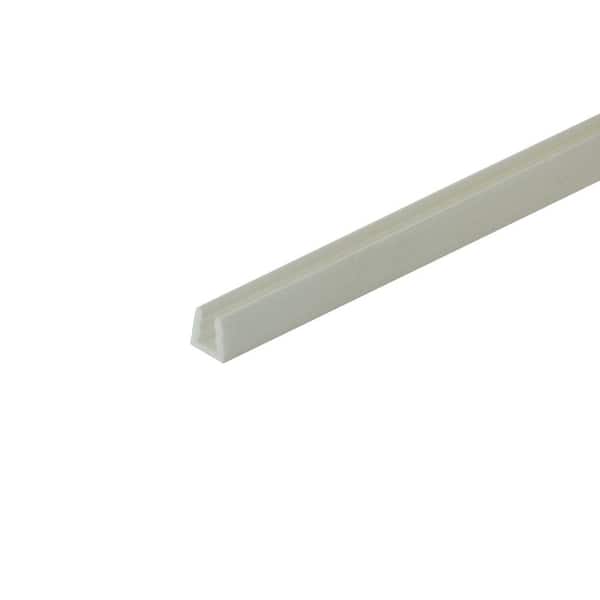 Outwater 3/16 in. D x 1/8 in. W x 48 in. L White Styrene Plastic U-Channel Moulding Fits 1/8 in. Board, (3-Pack)