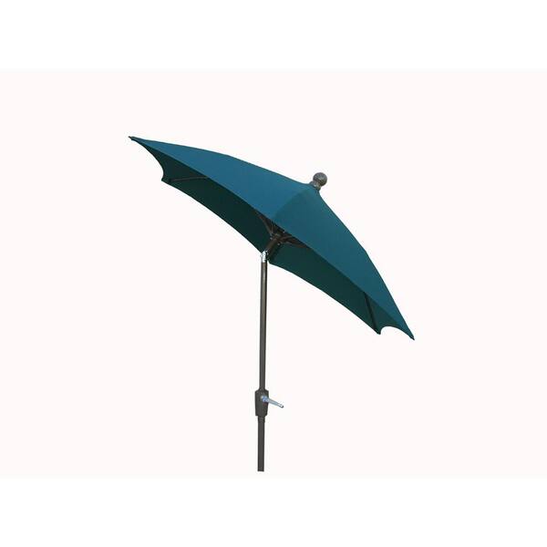 Unbranded 7.5 ft. Terrace Patio Umbrella Chanpagne Bronze Pole Tilt in forest Green