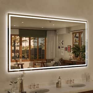 Spring 60 in. W x 36 in. H Rectangular Frameless LED Wall Bathroom Vanity Mirror