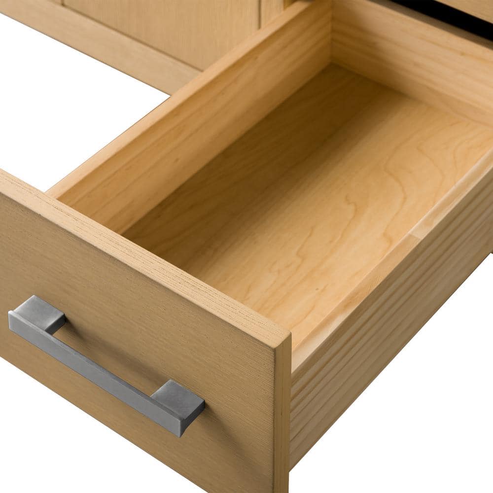 Natural Oak 36" Single Bathroom Vanity with Engineered Marble Top