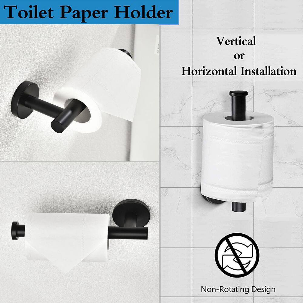 Matte Black Stainless Steel 3-Piece Bathroom Hardware Set