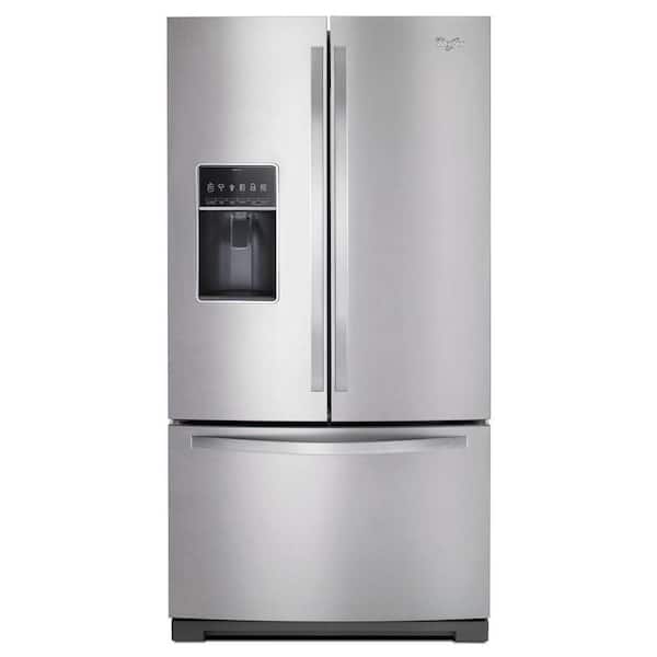 Whirlpool 36 in. W 26.8 cu. ft. French Door Refrigerator in Monochromatic Stainless Steel