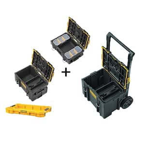 TOUGHSYSTEM 2.0 22 in. Small Tool Box, 22 in. Large Tool Box, 24 in. Mobile Tool Box, and Shallow Tool Tray