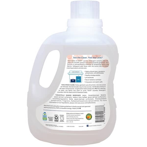 Ecos 100 Oz Magnolia And Lily Scented Liquid Laundry Detergent 988804 The Home Depot