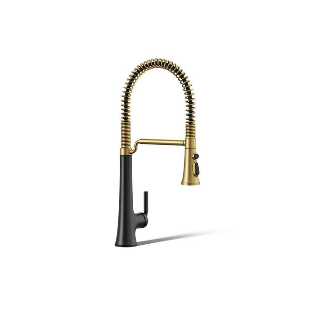 KOHLER Tone Single Handle Pull Down Sprayer Kitchen Faucet in