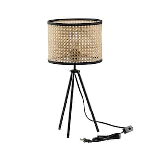 Ahaggar 21.2 in. Natural Rattan Table Lamp with Metal Legs