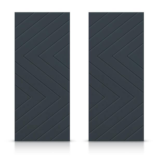 CALHOME 48 in. x 84 in. Hollow Core Charcoal Gray Painted Composite MDF Interior Double Closet Sliding Doors
