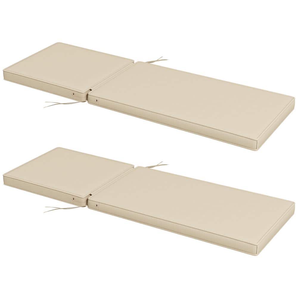2 Patio Chaise Lounge Chair Cushions with Backrests, Replacement Patio Cush