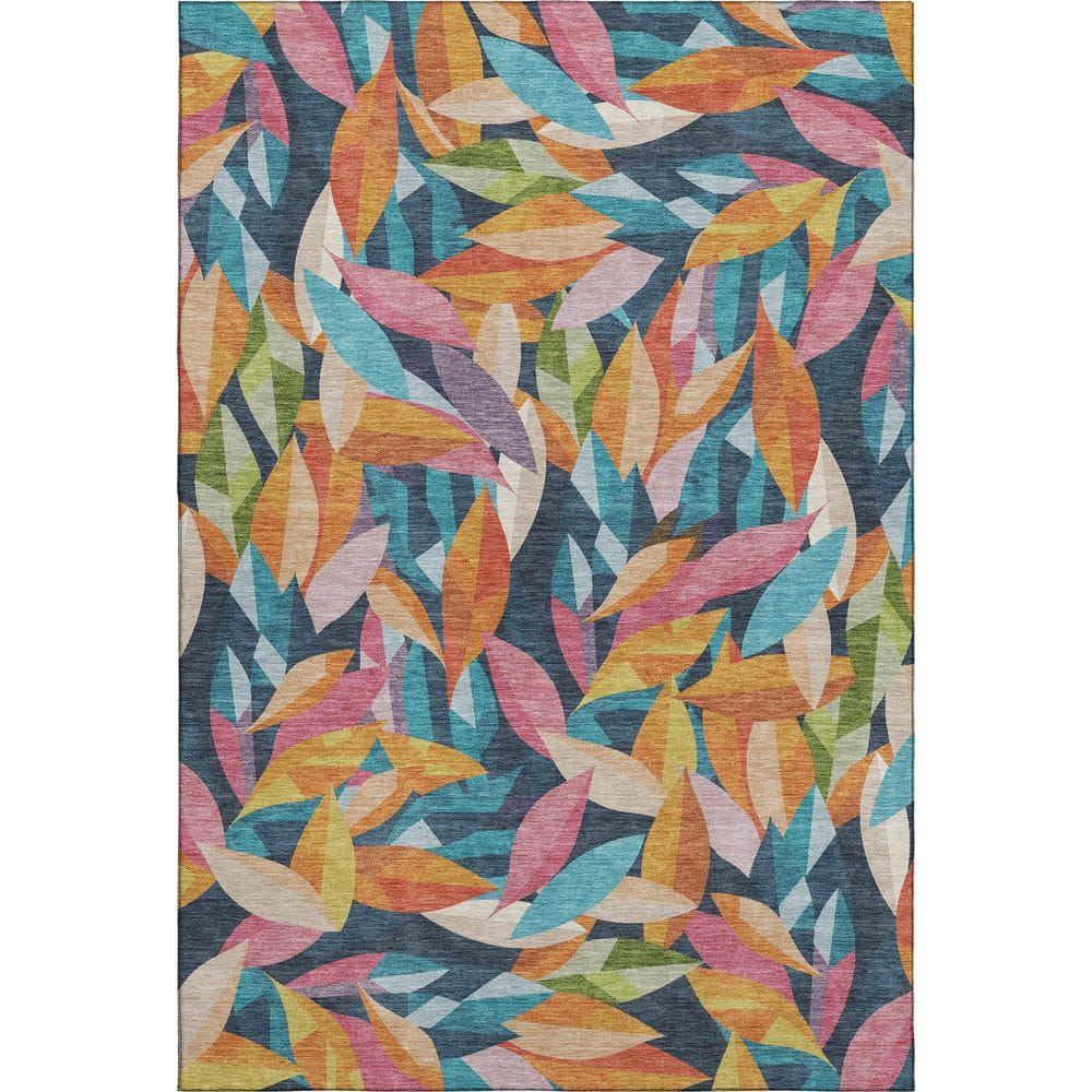Mayfield Premium Machine Washable Abstract AMF2383 Navy 5 ft. x 7 ft. 6 in. Area Rug price history on PriceWatchPro