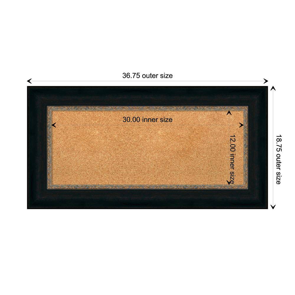 Paragon Bronze Framed Natural Cork Bulletin Board 37" x 19"