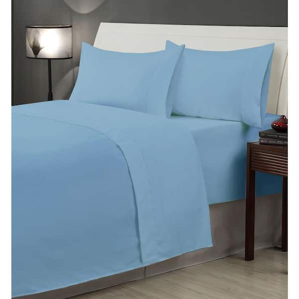 Harper Lane 4-Piece Blue Microfiber Twin XL Sheet Set