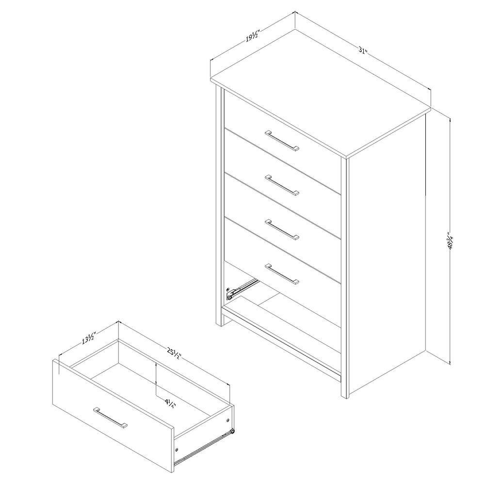Rubbed Black Farmhouse 5-Drawer Vertical Dresser