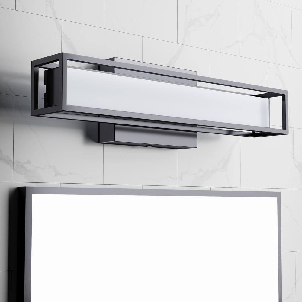 Washington 15.75 in. 1-Light Modern Matte Black Integrated LED Dimmable 3-CCT Vanity Light Bar price history on PriceWatchPro