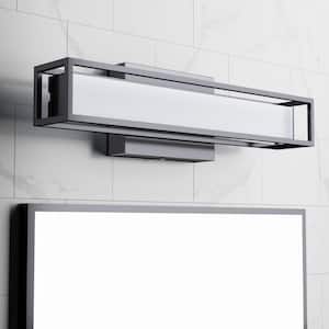 Houston 15.75 in. 1-Light Modern Matte Black Integrated LED Adjustable 3 CCT Vanity Light Bar