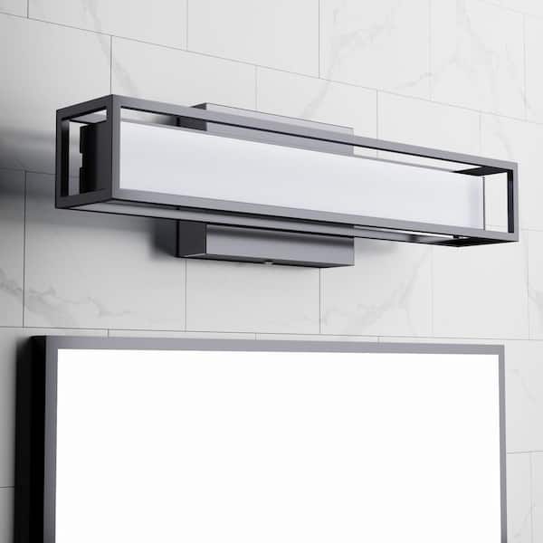 Maxax Washington 15.75 in. 1-Light Modern Matte Black Integrated LED Dimmable 3-CCT Vanity Light Bar