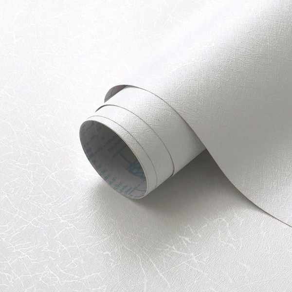 White Silk Peel and Stick Wallpaper Roll (Set of 1)