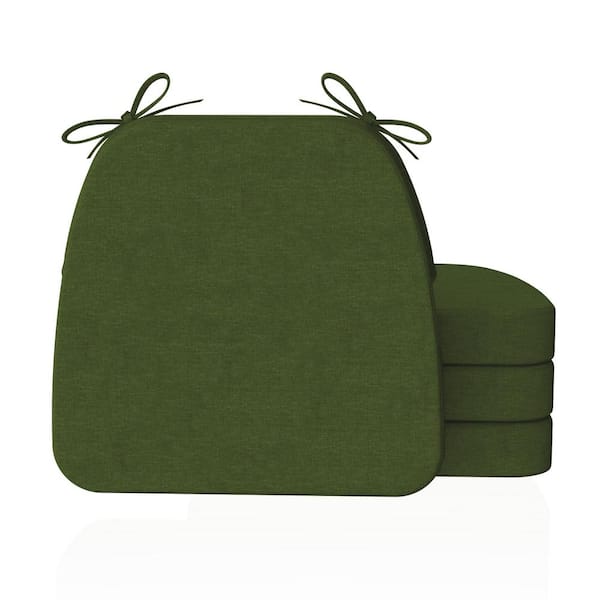 AAAAAcessories 16 in. x 17 in. Trapezoid Indoor Seat Cushion Dining Chair Cushion in Dark Green (4-Pack)