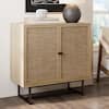 Nathan James Kova Light Oak/Black Accent Cabinet Natural Cane Rattan ...