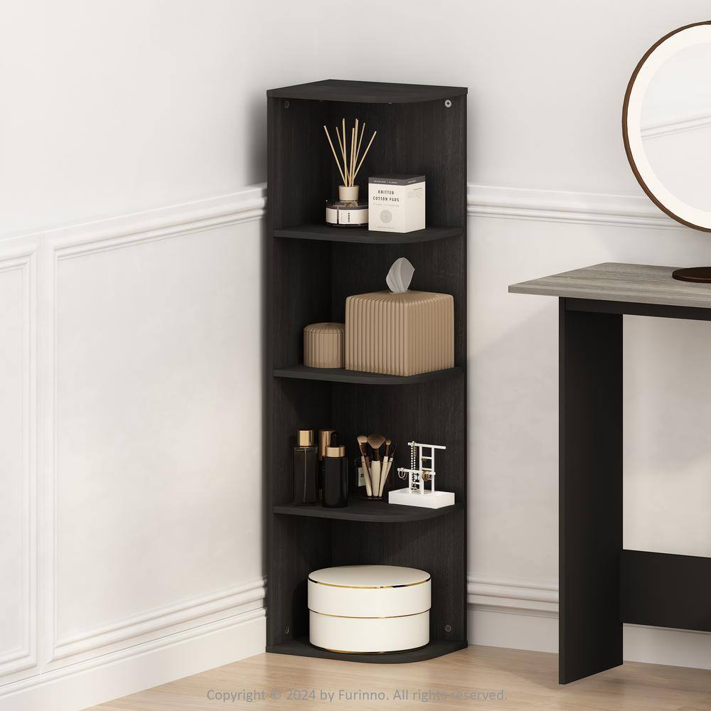 Furinno Reed 41.4 in. Tall Blackwood Wood 4-Shelf Bookcase