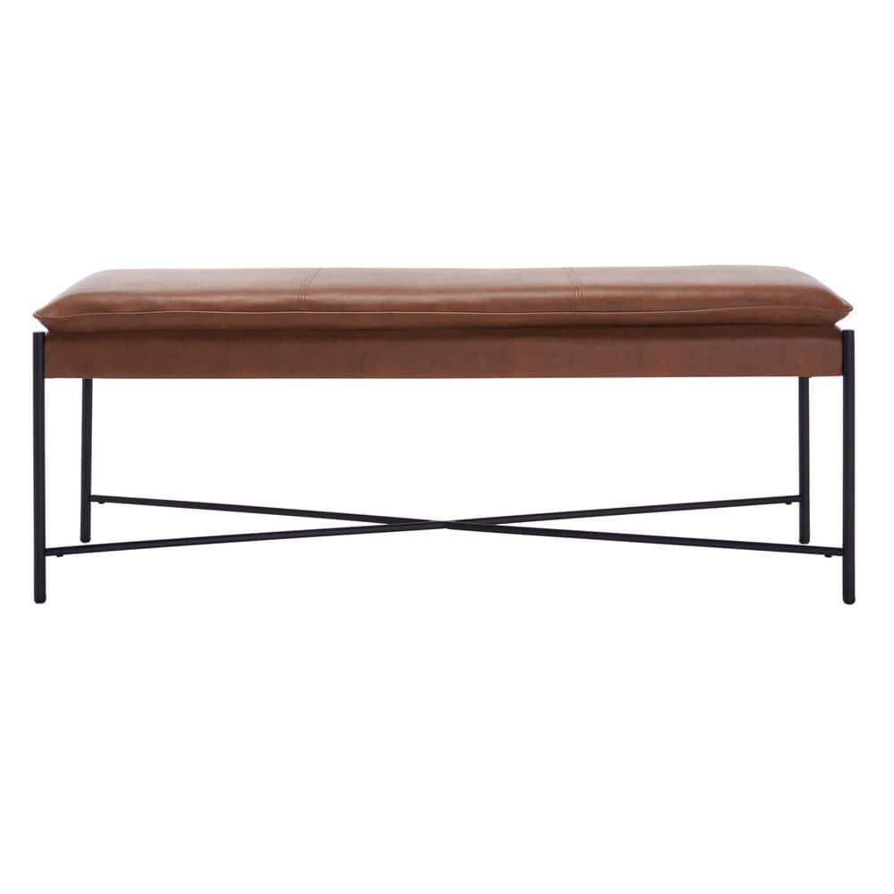 Kara Brown/Black Upholstered Bench