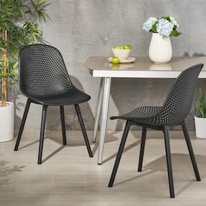 Black Polypropylene Plastic Outdoor Dining Chair