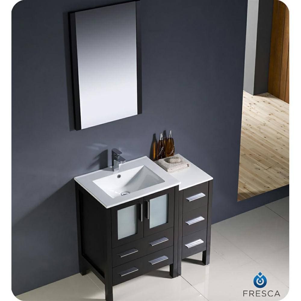 Espresso Engineered Wood Modern Freestanding Bathroom Vanity Base