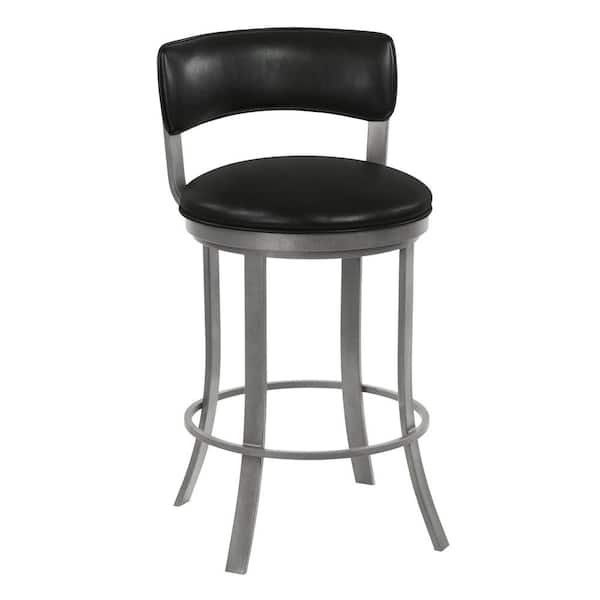 Taylor Gray Home Terry 30 in. Cantina Black Swivel Bar Stool
