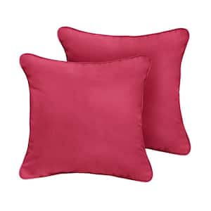 Sunbrella Canvas Hot Pink Outdoor Corded Throw Pillows (2-Pack)