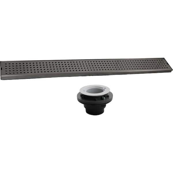 Unbranded Geotop Linear Shower Drain 44 in. L in Brushed Satin Stainless Steel