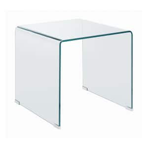 22 in. Clear Square Glass End Table