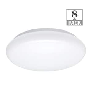 12 in. Round LED Flush Mount Ceiling Light Closet Bathroom Lighting Hallway 120-277V 2700K Warm White (8-Pack)