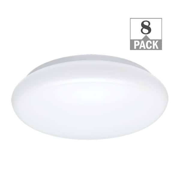 ETI LIGHTING 12 in. Round LED Flush Mount Ceiling Light Closet Bathroom Lighting Hallway 120-277V 2700K Warm White (8-Pack)