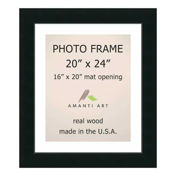Amanti Art Corvino 16 in. x 20 in. White Matted Black Picture Frame