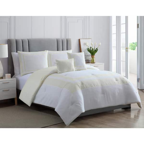 Morgan Home Mhf Home Caleigh Yellow Full Queen Seersucker Hotel Comforter Set The Home Depot