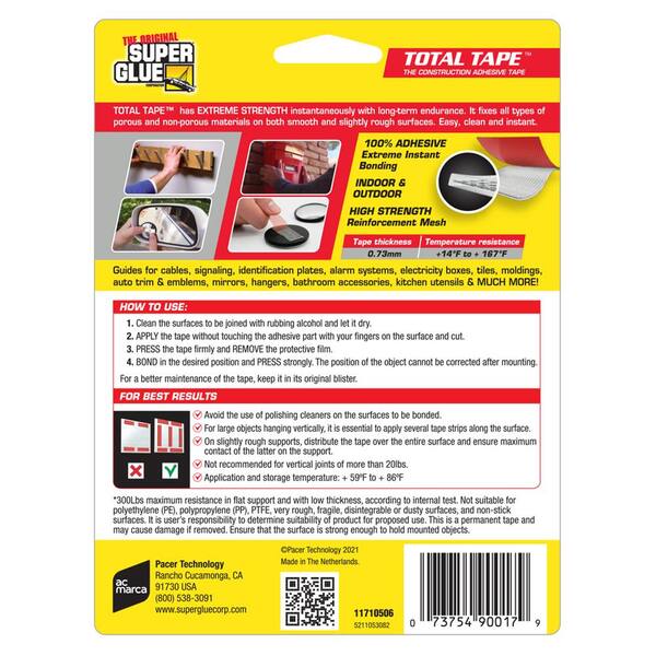 Super Glue 5/8 in. x 36 in. Double-Sided Foam Mounting Tape (12-Pack) SD1 -  The Home Depot