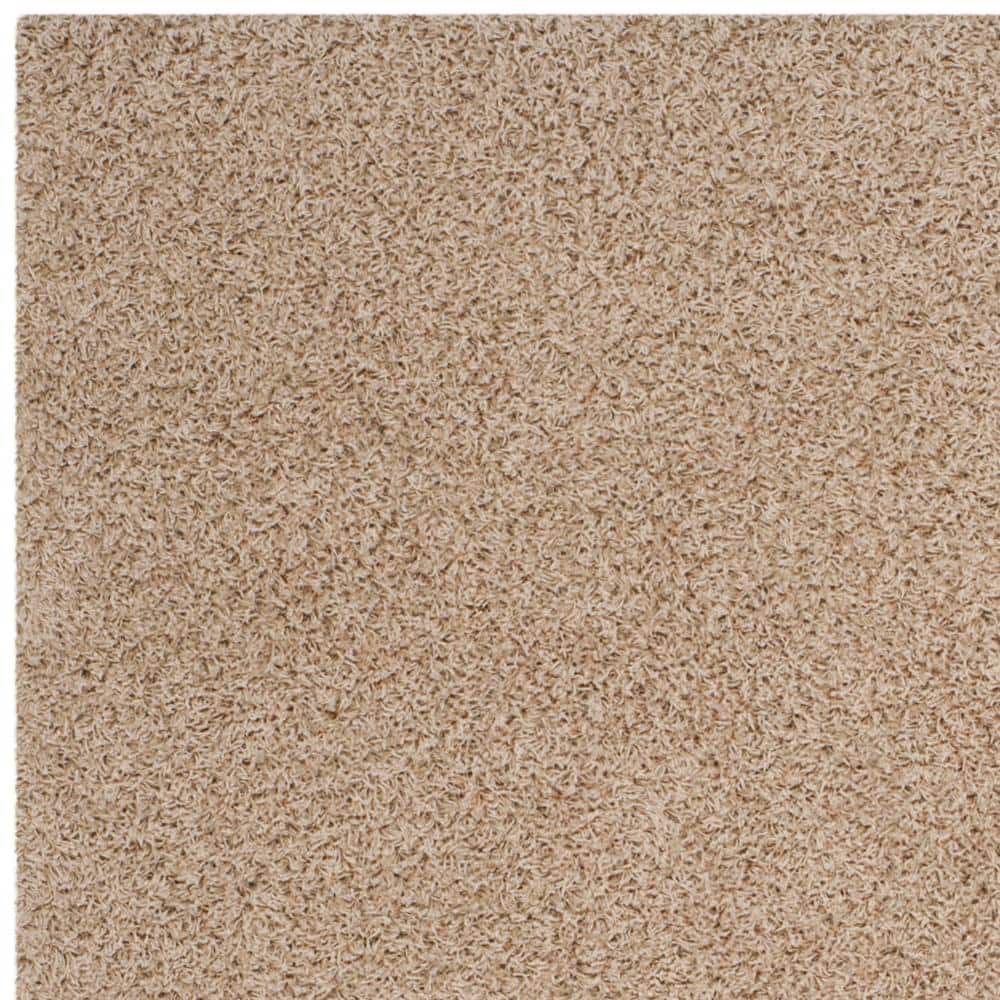 Athens Beige Synthetic Shag Area Rug 8' x 10'