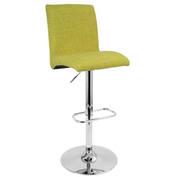 Lumisource Tintori 32.25 in. Adjustable Green Bar Stool