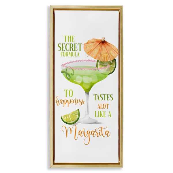 Stupell Industries Fun Margarita Expression by Deane Beesley Gold Floater Frame Food Graphic Art Print 25 in. x 11 in.