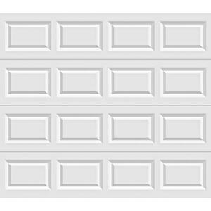 Classic Steel Short Panel 8 ft x 7 ft Non-Insulated   White Garage Door without Windows