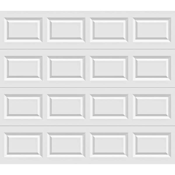 Clopay Classic Steel Short Panel 8 ft x 7 ft Non-Insulated   White Garage Door without Windows Hurricane Rated W4