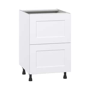 Wallace Painted Warm White Shaker Assembled Base Kitchen Cabinet with 2 Drawers (24 in. W x 34.5 in. H x 24 in. D)
