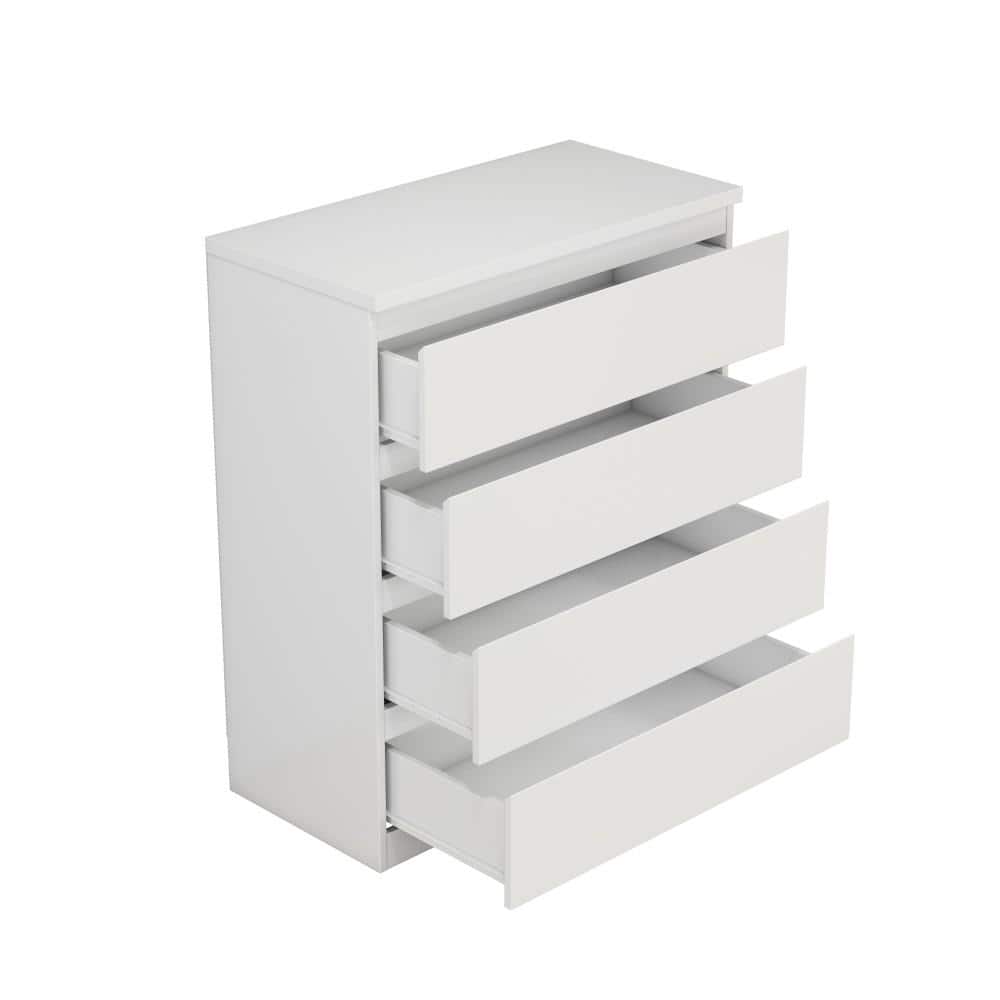 31.5In. W White 4 Drawer Dresser, Storage Chest of Drawers for Closet with Handle-Free Design, Closet Chests Organizer price history on PriceWatchPro